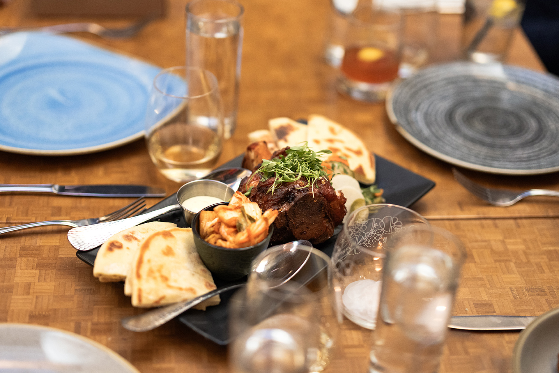 Plate of food.